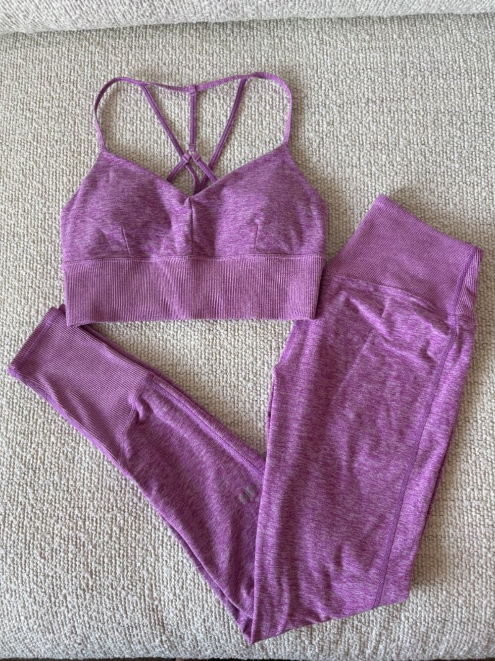 Alo Yoga Alosoft Lavish Bra & High-Waist Lounge Leggings in Electric Violet - Picture 2 of 9